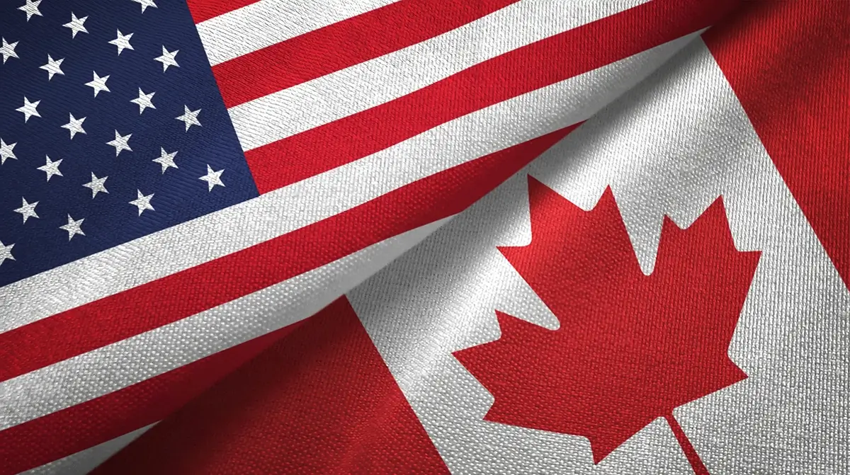 U.S. and Canada flags